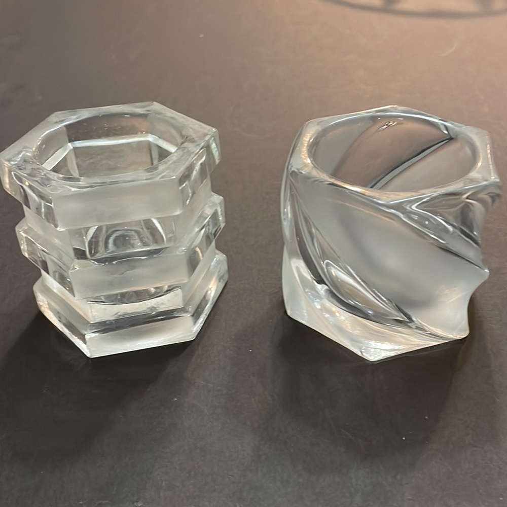 Vintage 1980s Kosta Boda art glass votive jars
